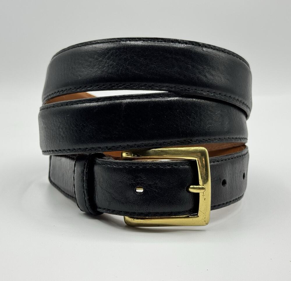 Men's Black Leather Dress Casual Belt Size 44
